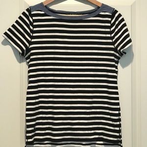 Ralph Lauren navy blue and white striped shirt